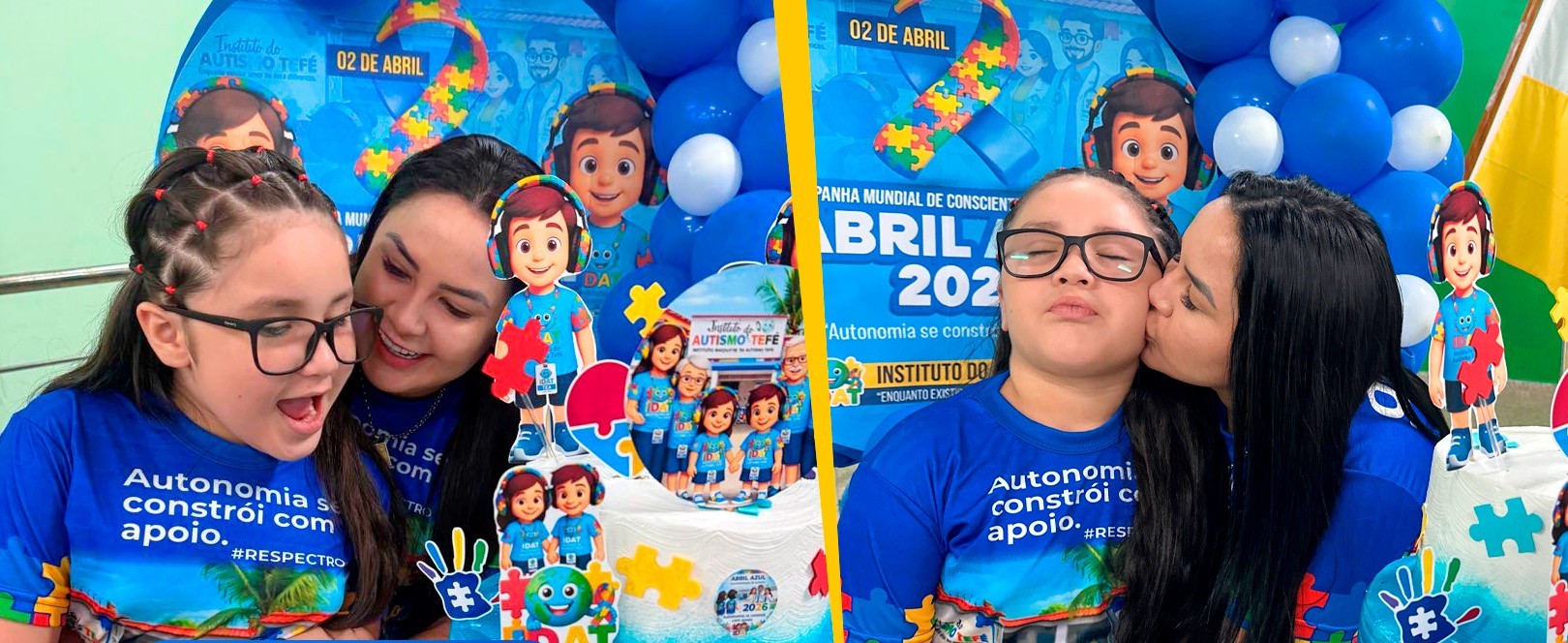 Participantes e equipe do IDAT durante a ação Abril Azul