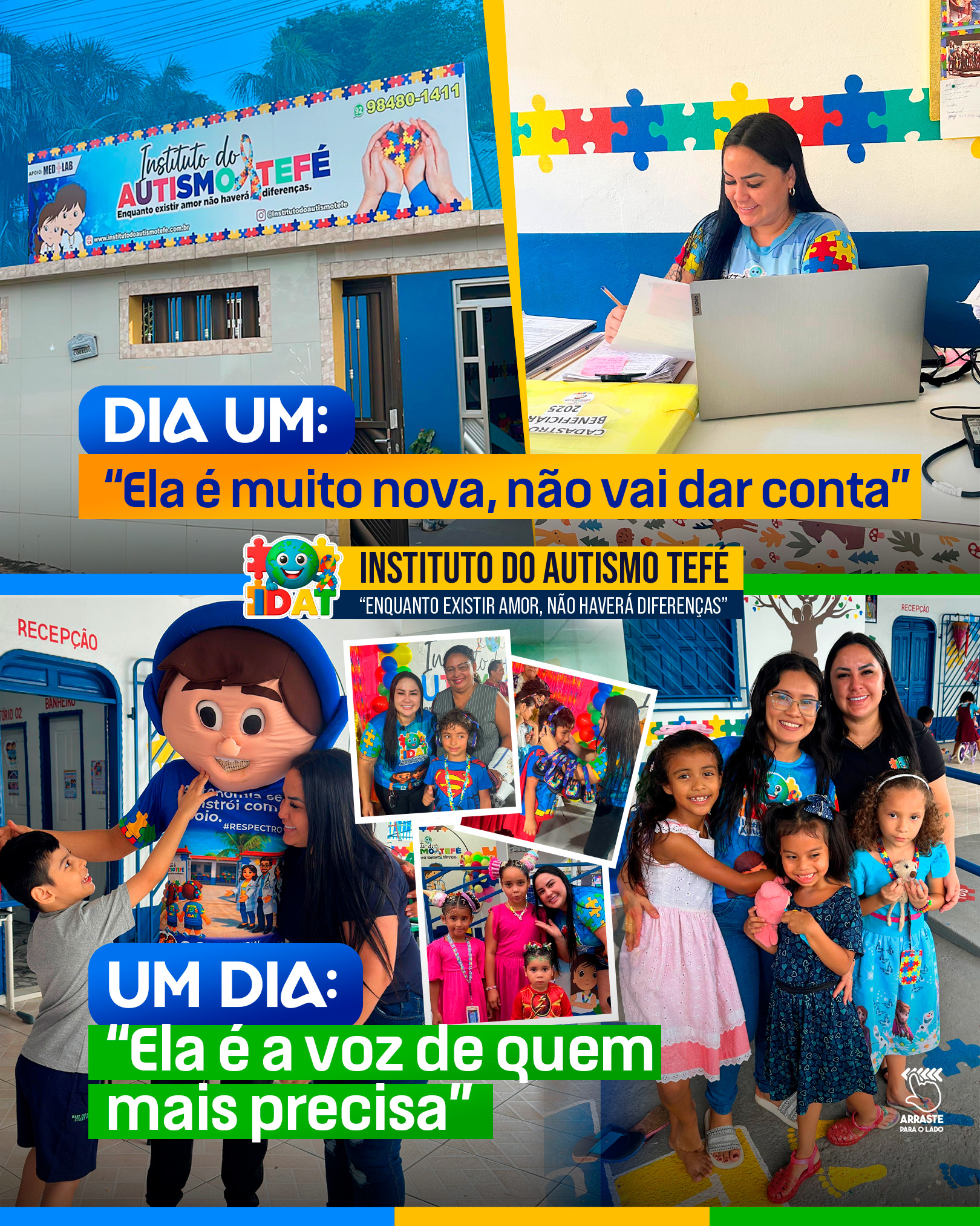 Sede, equipe e famílias do Instituto do Autismo Tefé